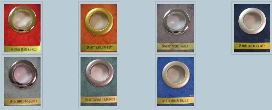 "Snap-together" PVC Grommets - Metallic Colors