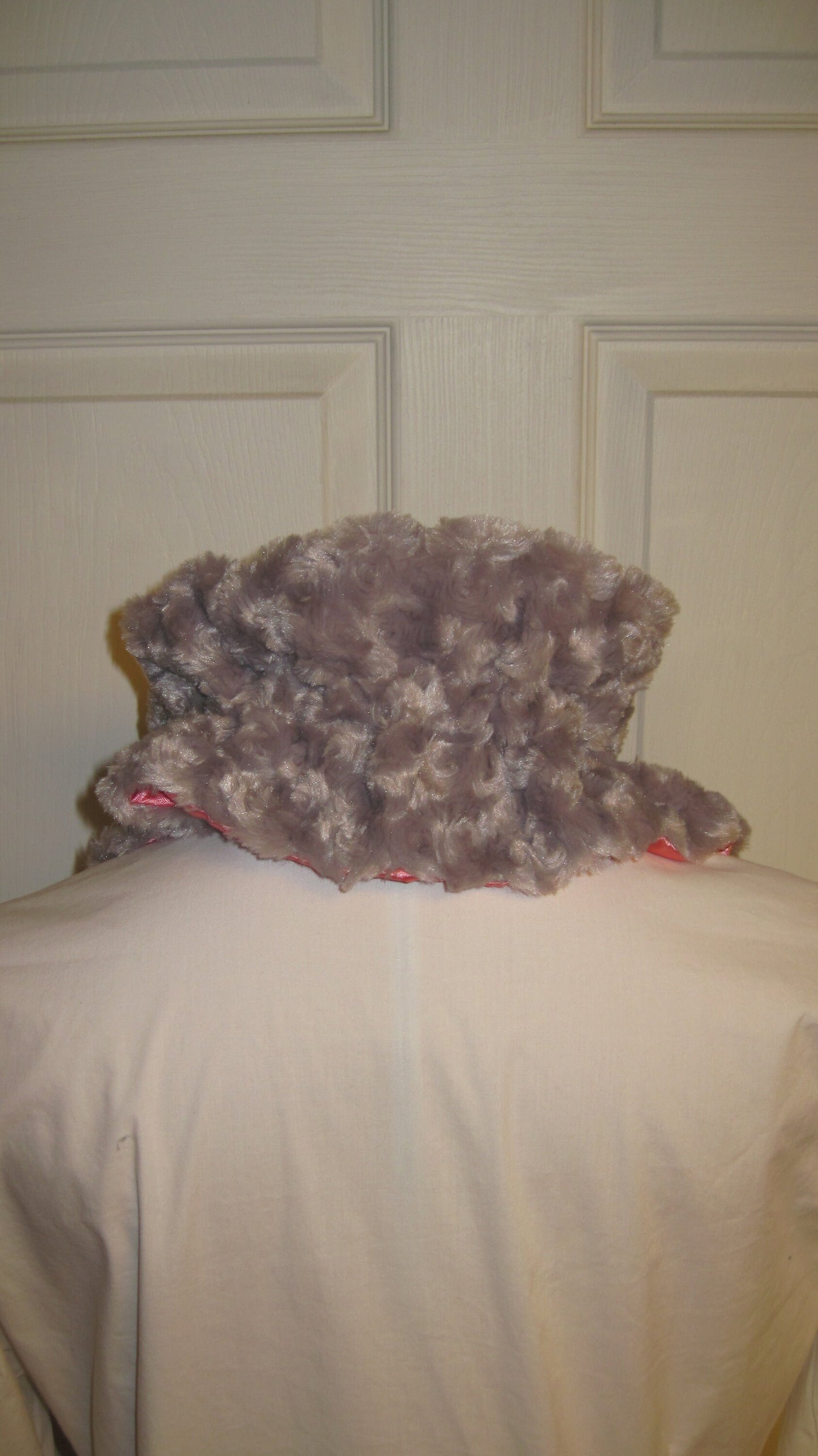 Ruffled Neck Warmer or Cowl w/Felted Whimsical Accent
