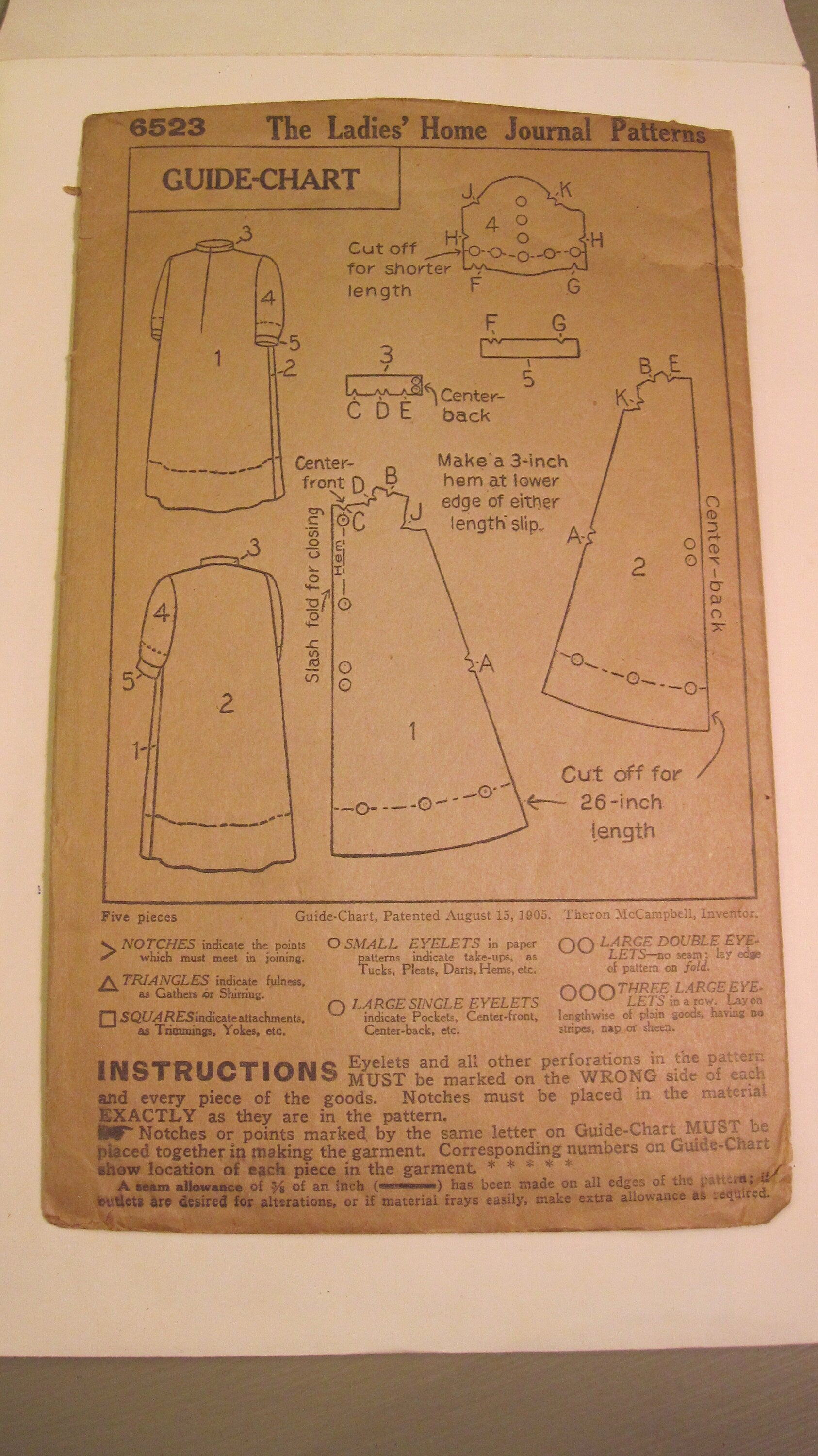 Vintage Sewing Pattern, Infants' Night-slip circa 1920's
