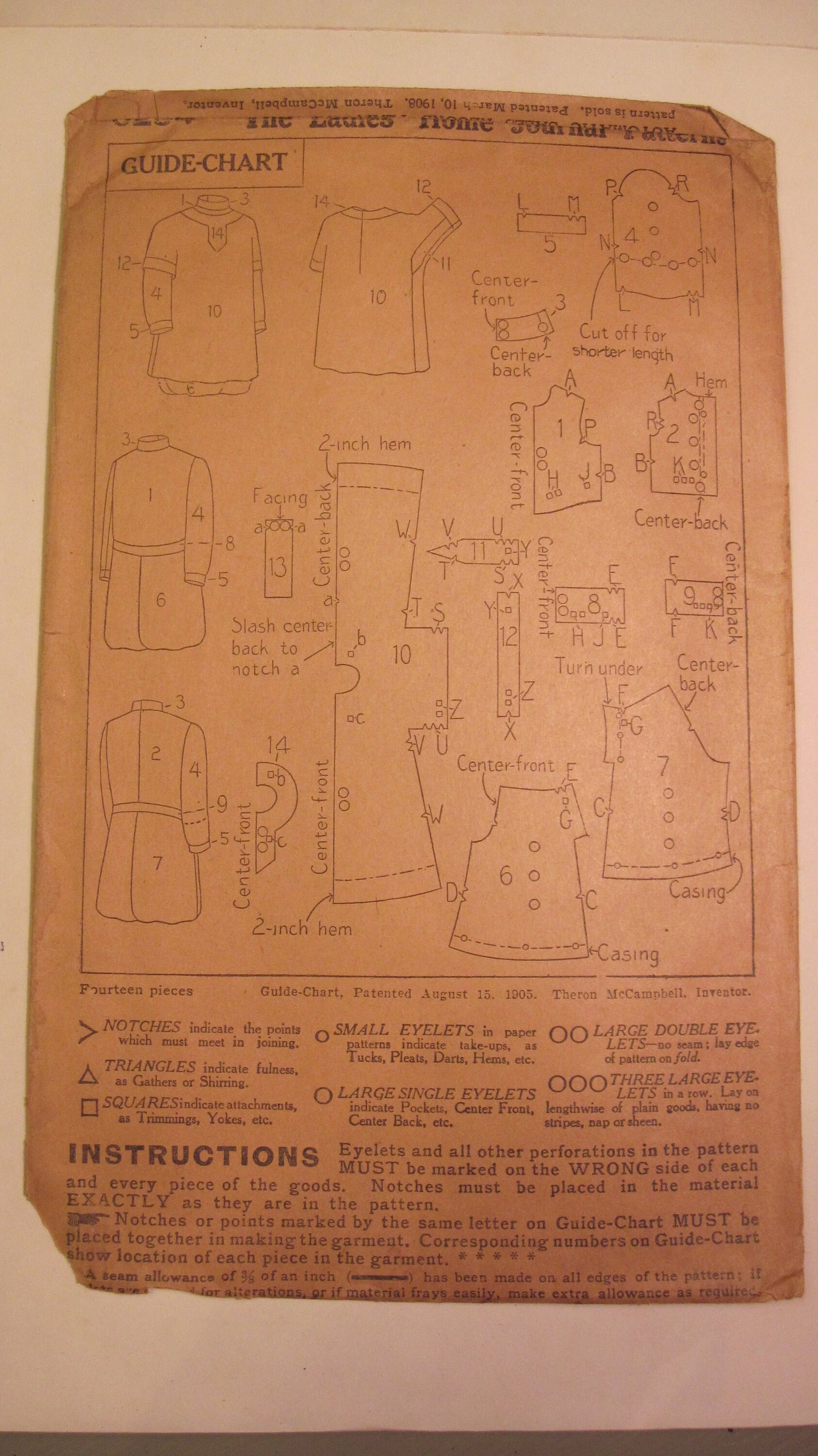Vintage Sewing Pattern - Child's Romper Suit, Size 6 circa 1920's