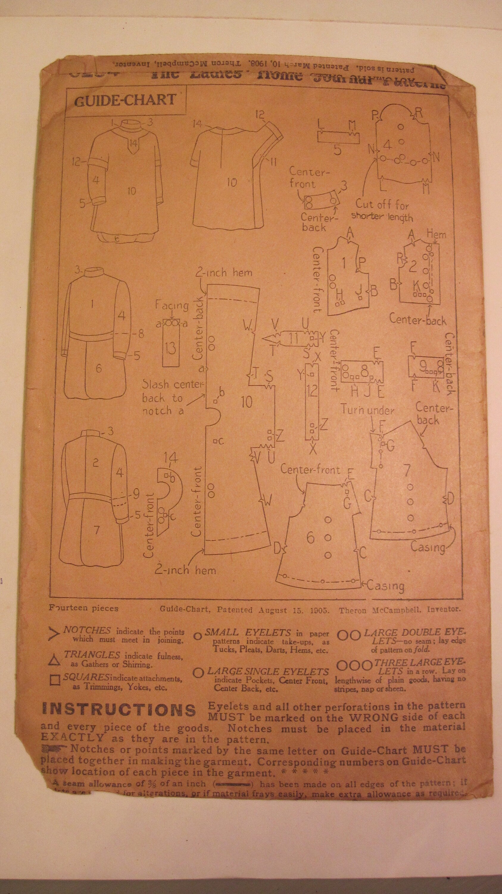 Vintage Sewing Pattern - Child's Romper Suit, Size 6 circa 1920's