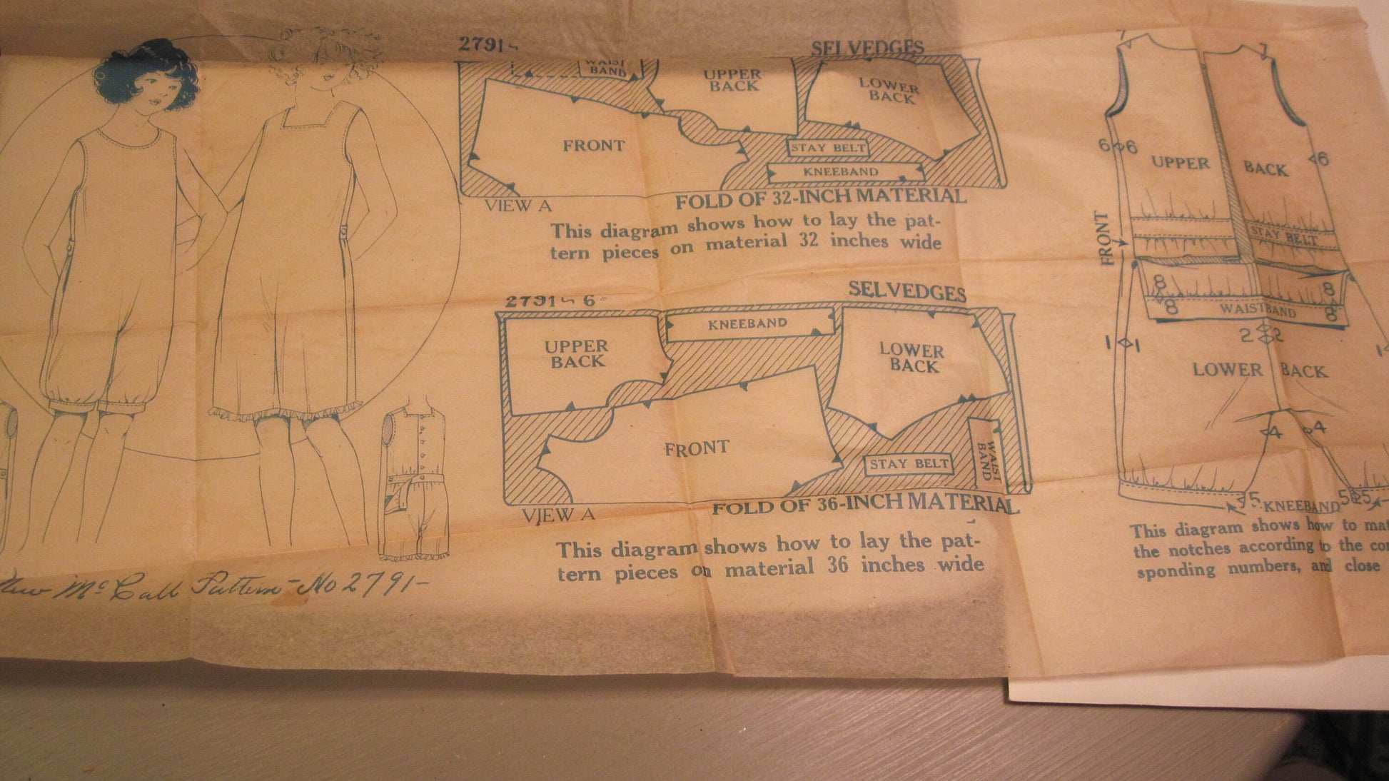 Vintage McCall's Sewing Pattern - Girl's Undergarments 1920's