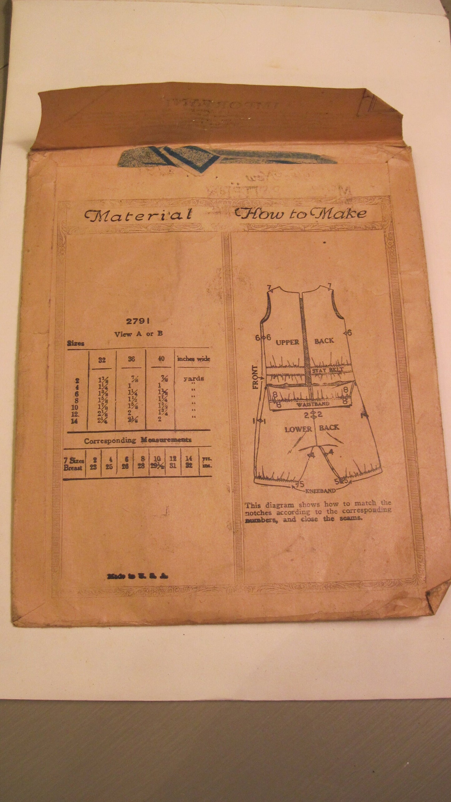 Vintage McCall's Sewing Pattern - Girl's Undergarments 1920's
