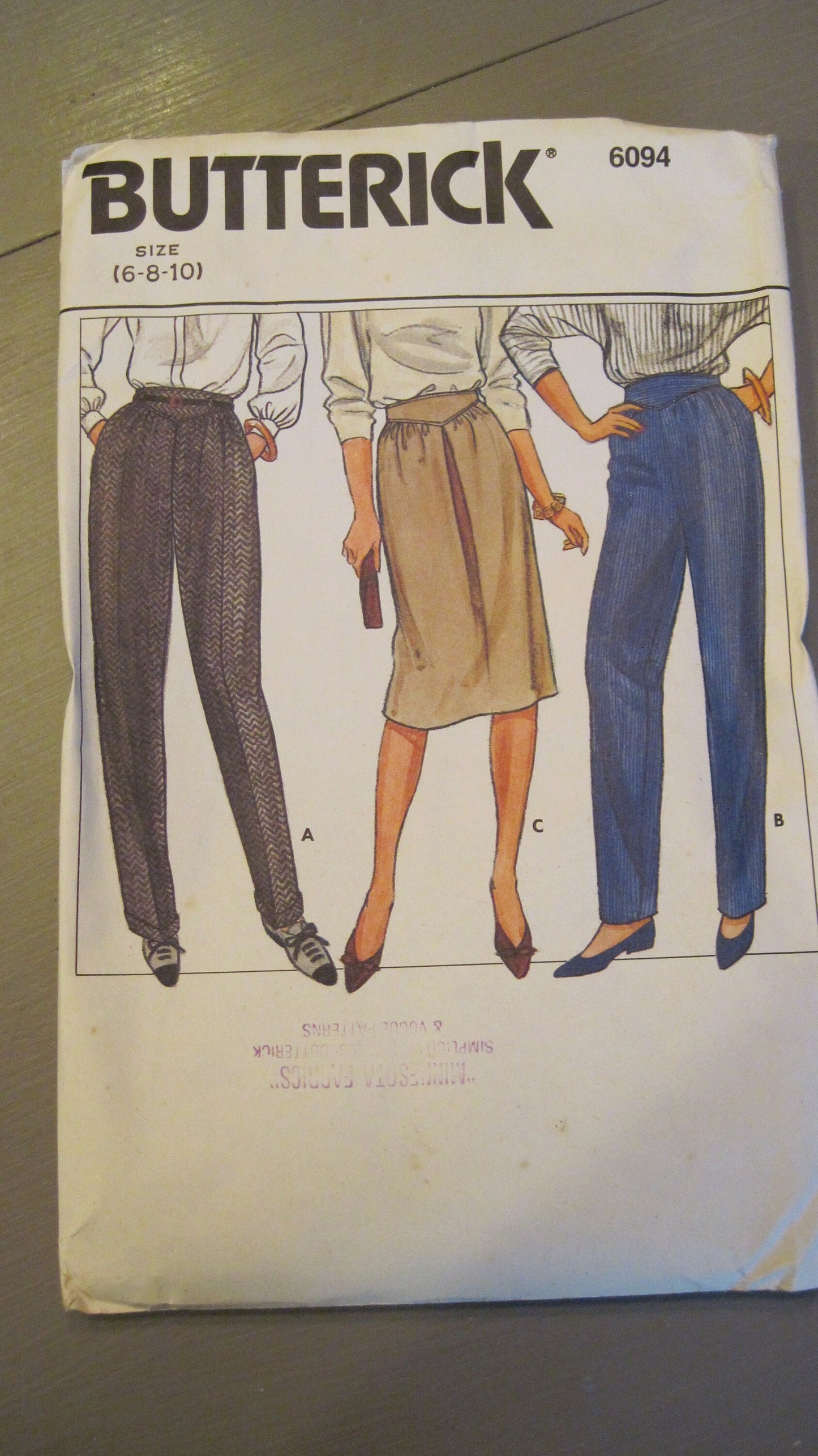 Womens Pant & Skirt Sewing Pattern Misses Size 6-10