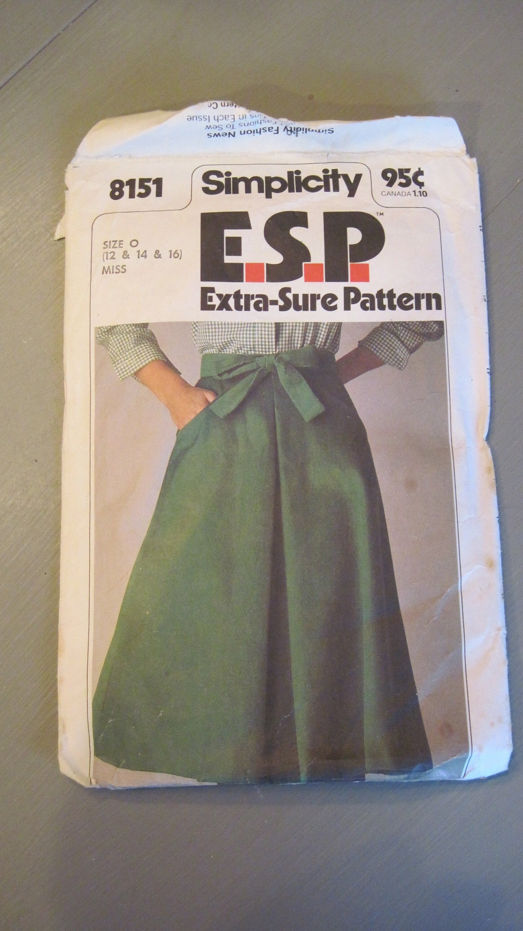 Vintage Wrap Skirt Simplicity, Miss Size 12-16