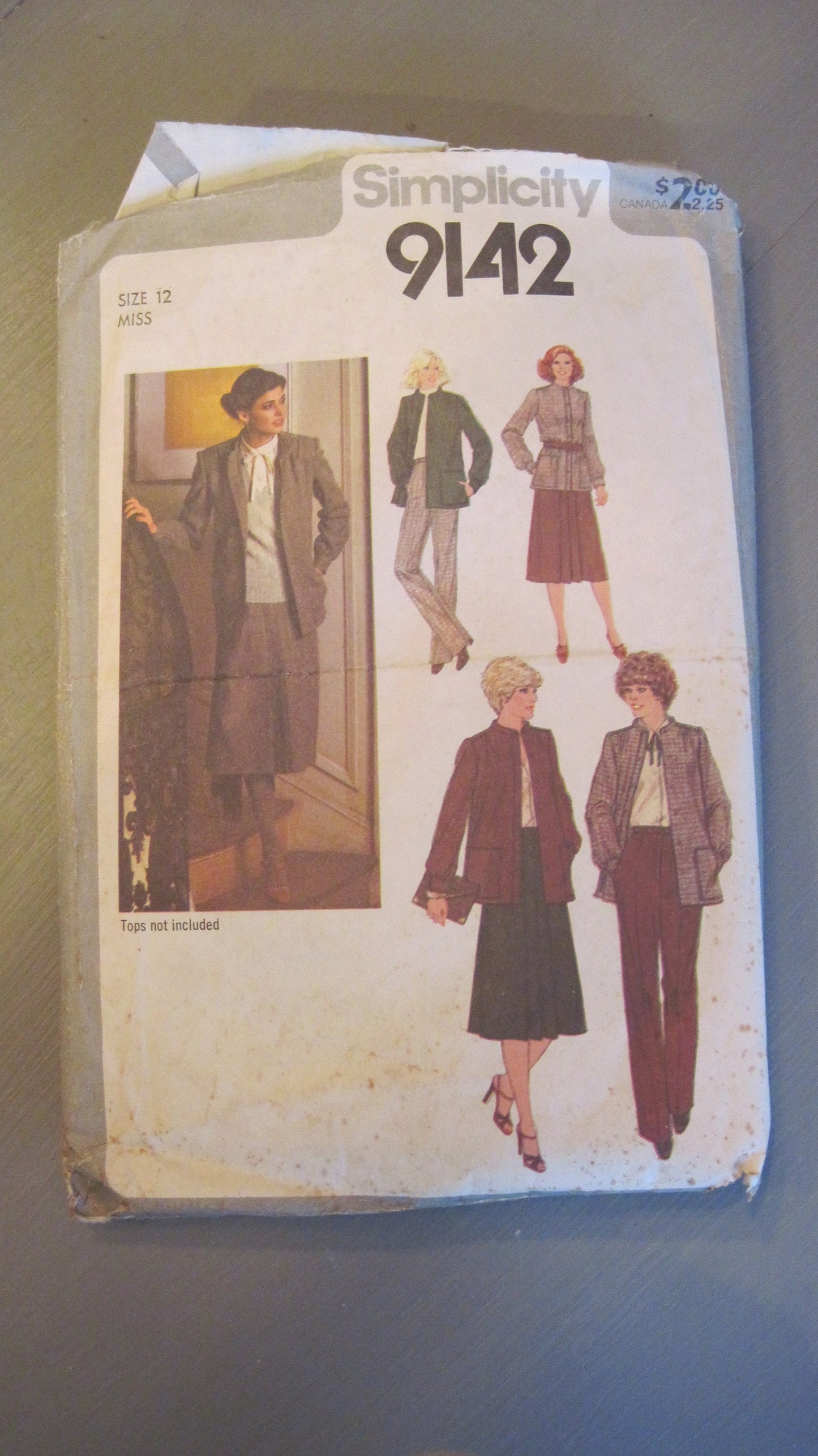 Vintage Simplicity Pattern, Women's Skirt, Pants, Unlined Jacket Size Miss 12