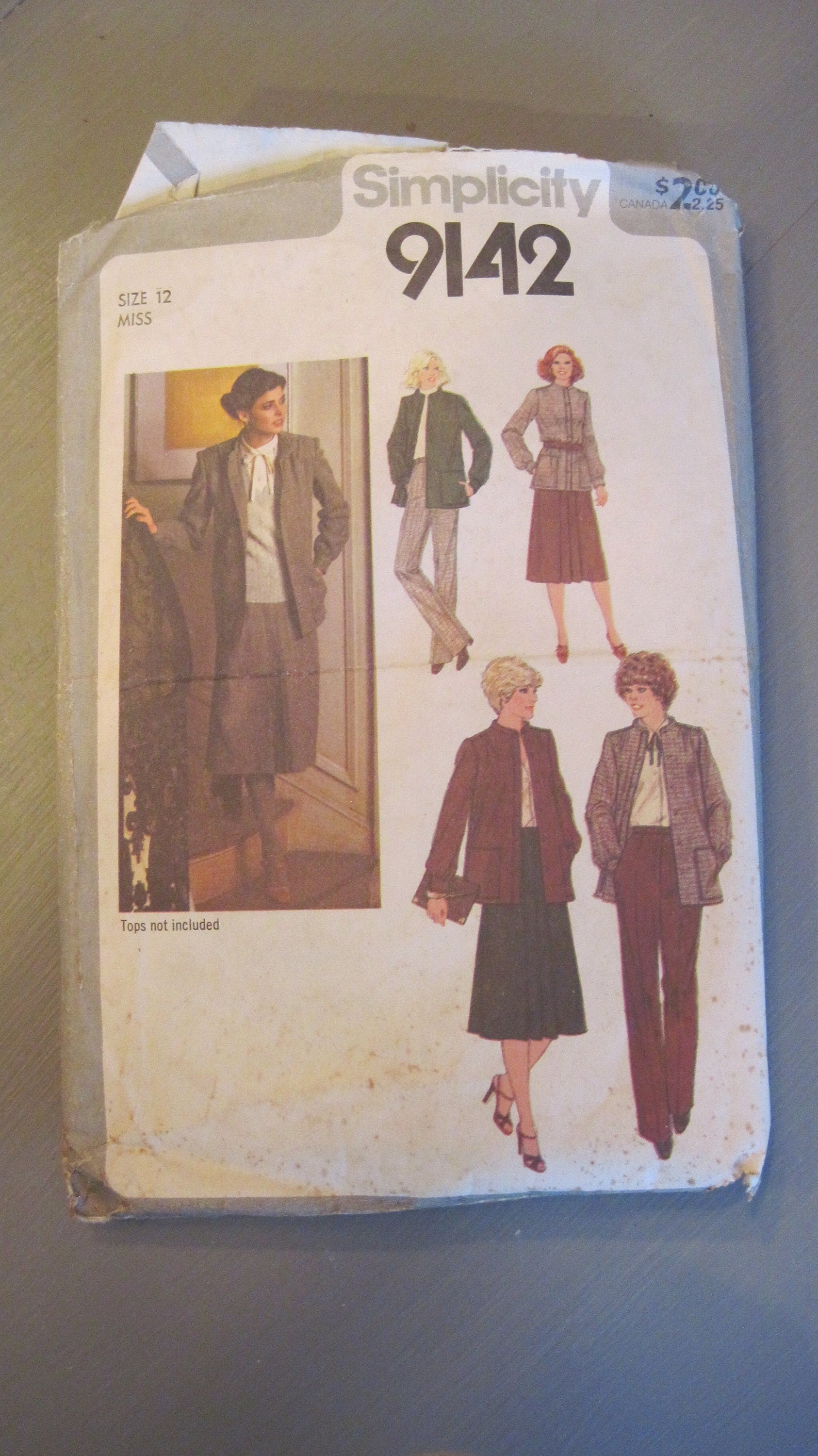 Vintage Simplicity Pattern, Women's Skirt, Pants, Unlined Jacket Size Miss 12