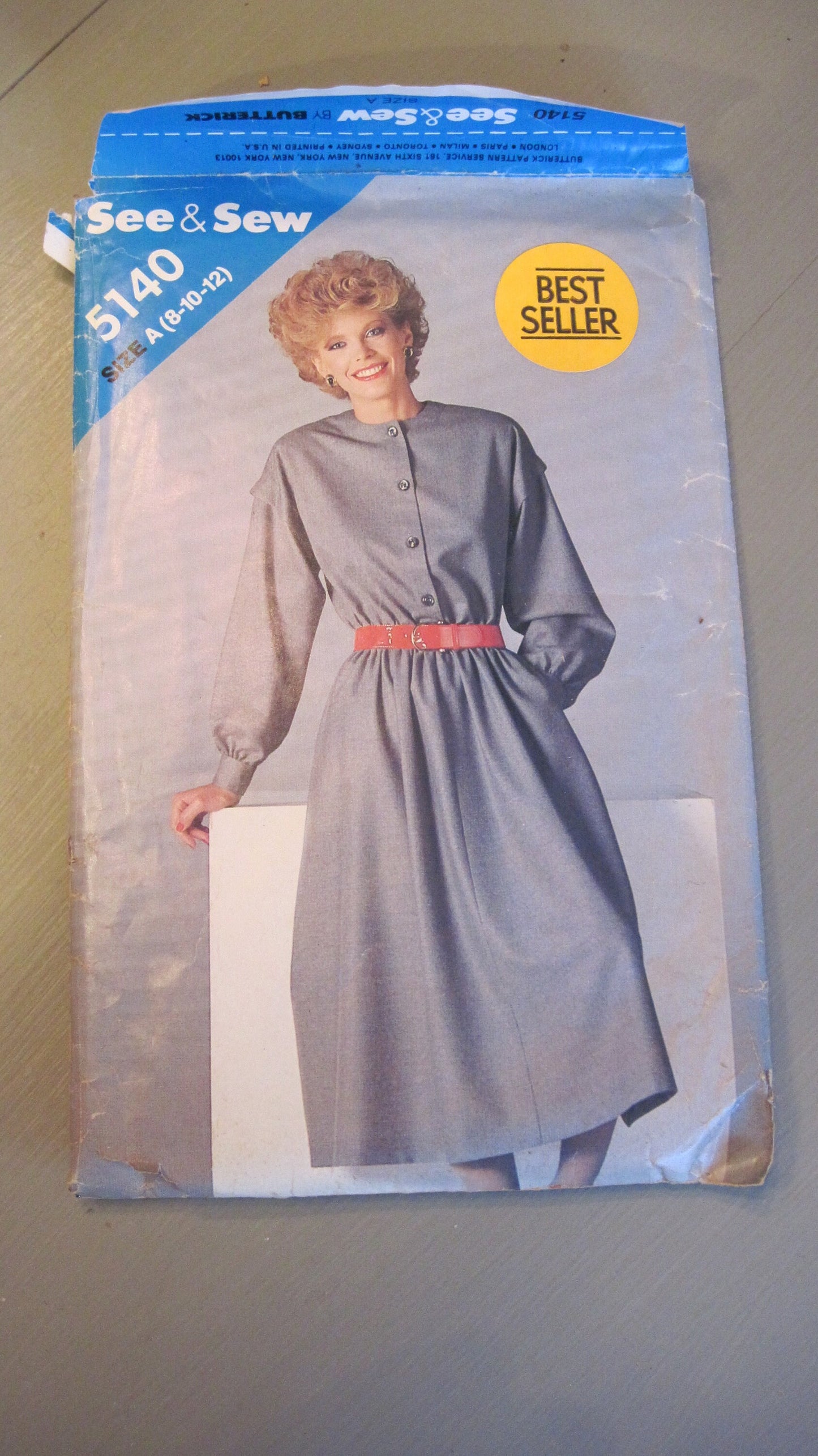 Vintage Sewing Pattern, Women's Dress Size 8-12 1980's