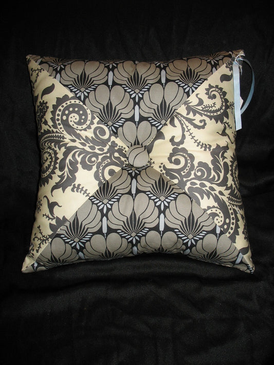 Pillow - Grey, White, Lt Blue Multi Pattern Pillow